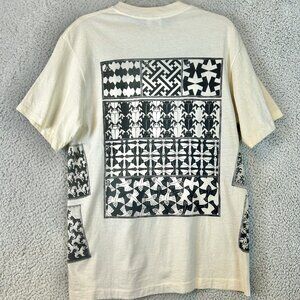 90'S M.C. ESCHER DOUBLE SIDED GRAPHIC T SHIRT SIZE L - ANDAZIA TAG - USA MADE